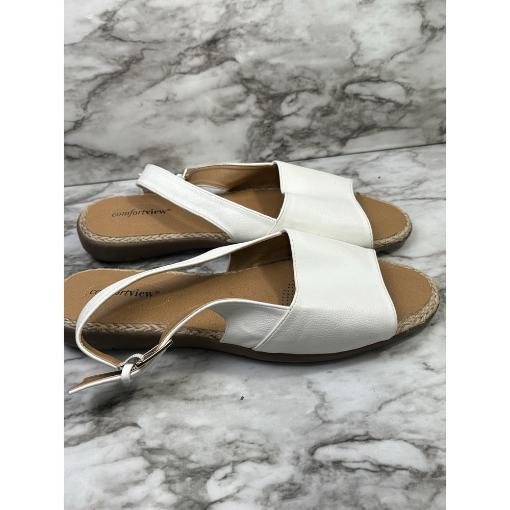 Comfortview Adele White Slingback Espadrille Sand… - image 2